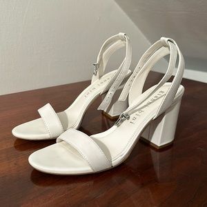 Gianni Bini white block sandal heels Arleena